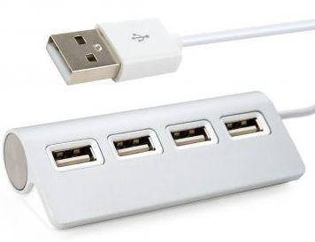 

USB хаб (концентратор) Vinga USB 2.0 to 4*USB2.0 White (VCPH2USB4)