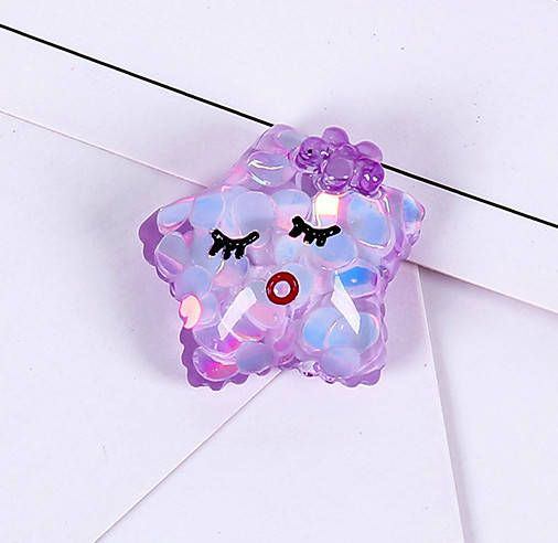 

5шт, Кабошоны, серединки "Звездочка" 19мм цвет - сиреневый, Желтый