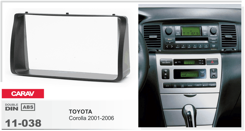 

2-DIN переходная рамка TOYOTA Corolla 2001-2006, CARAV 11-038