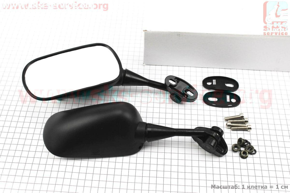 

Зеркала к-кт на мотоцикл "прямоугольные" под два болта, черный (337483)