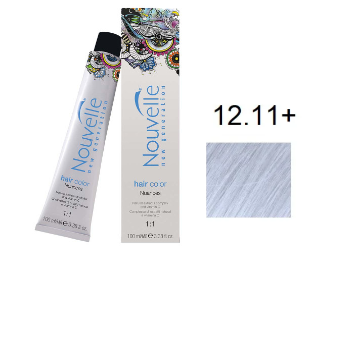 

Краска для волос Nouvelle Hair Color 12.11+ пепельный утрасветлый блонд 100 мл