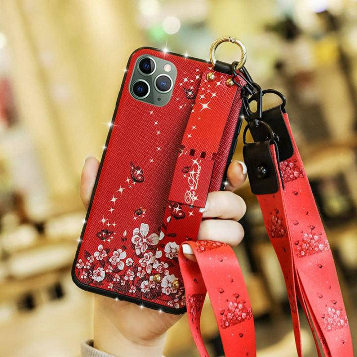 

Чехол Lanyard для Iphone 11 Pro Max бампер с ремешком Red, Красный