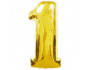 

Фольгированный шар цифра 1 золото, 40" (102 см) Flexmetal, Золотистый