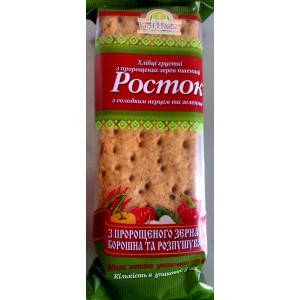 

Хлебцы «Росток» из пророщенных зерен пшеницы со сладким перцем и зеленью