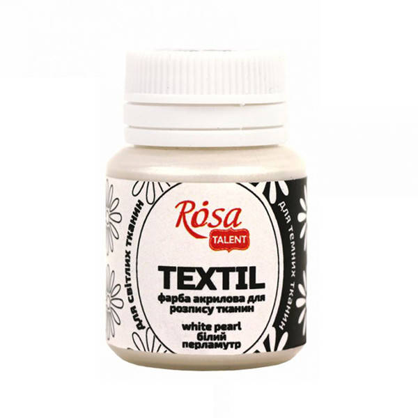 

Краска по ткани Rosa Textil Белая перламутровая (54) 20 мл (263601)