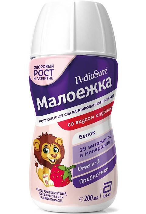 

Similac PediaSure Питание Малоежка КЛУБНИКА (12м+) 200мл (без трубочки)