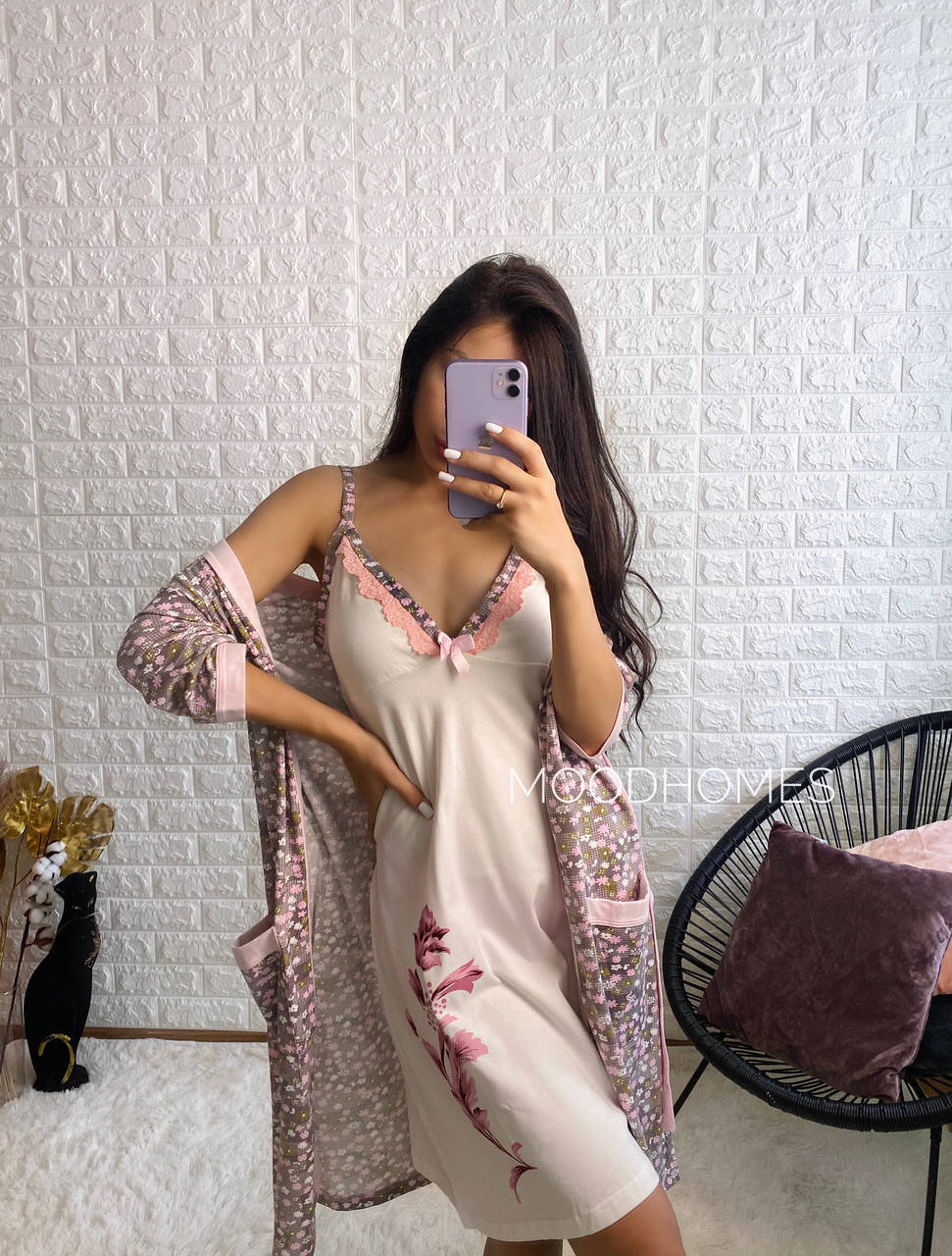 

Комплект халат ночнушка S 42, Разные цвета