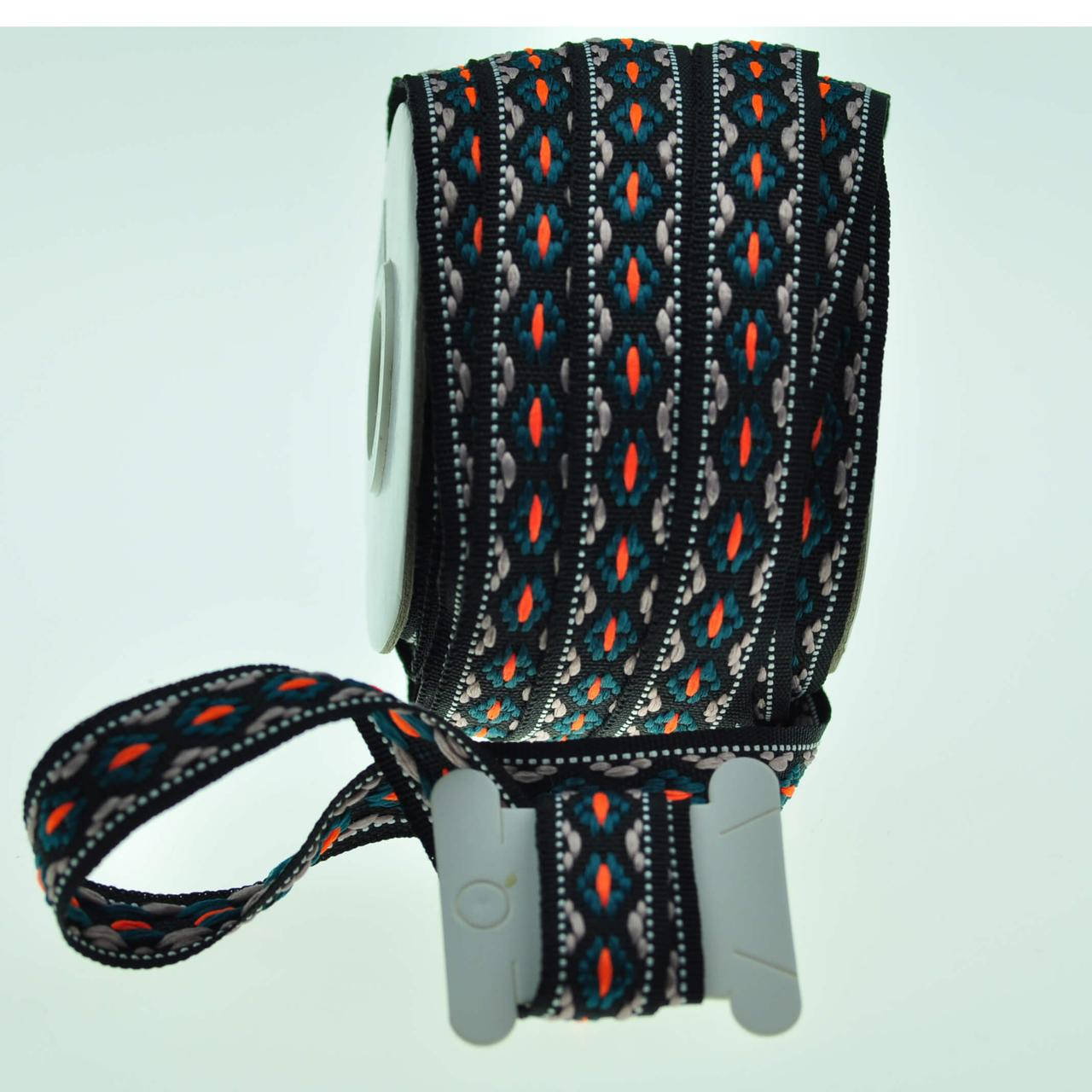 

Стрічка герасівка смарагдово-помаранчева 13 мм