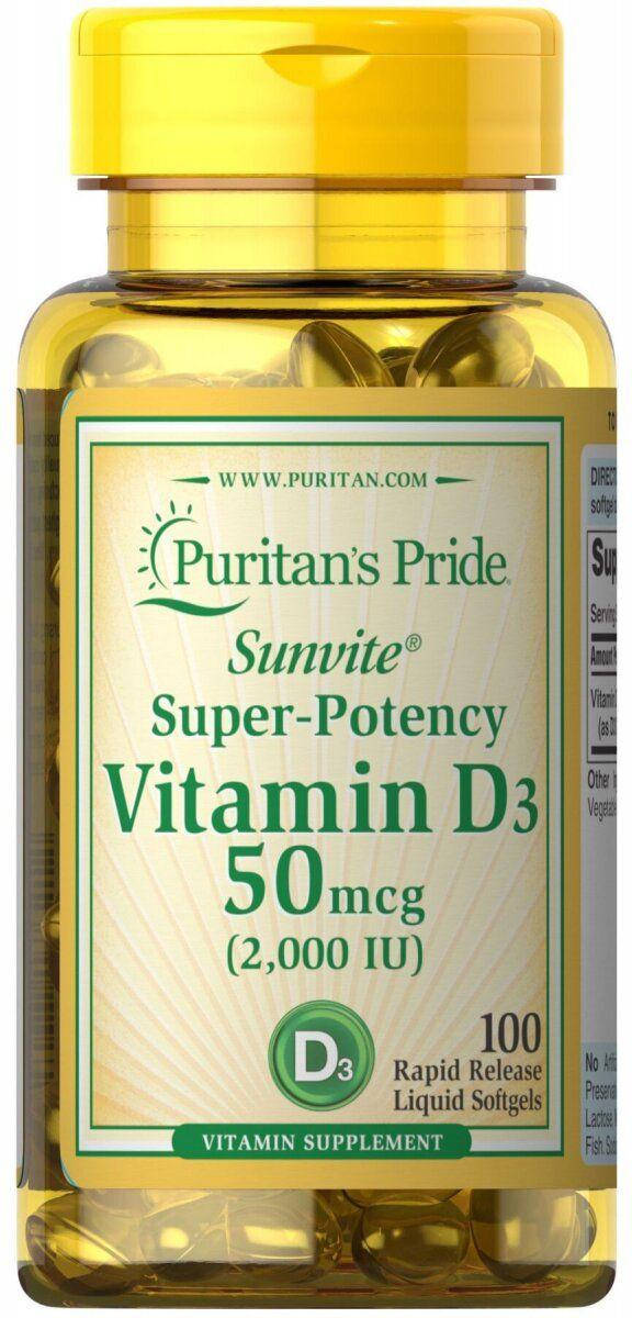 

Витамин Д3, Vitamin D3, Puritan's Pride, 2000 МЕ, 100 капсул (PTP-17621)