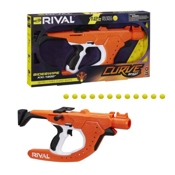 

NERF Rival Curve Shot Sideswipe XXI-1200 F0379 Hasbro Нерф Сайдсвайп Бластер Игрушечное оружие Іграшкова зброя, Оранжевый