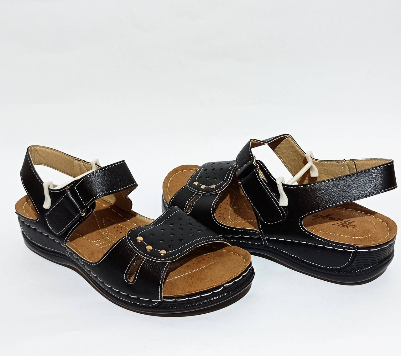 

Босаножки женские, на низкомходу прошитая обувь 42=26см