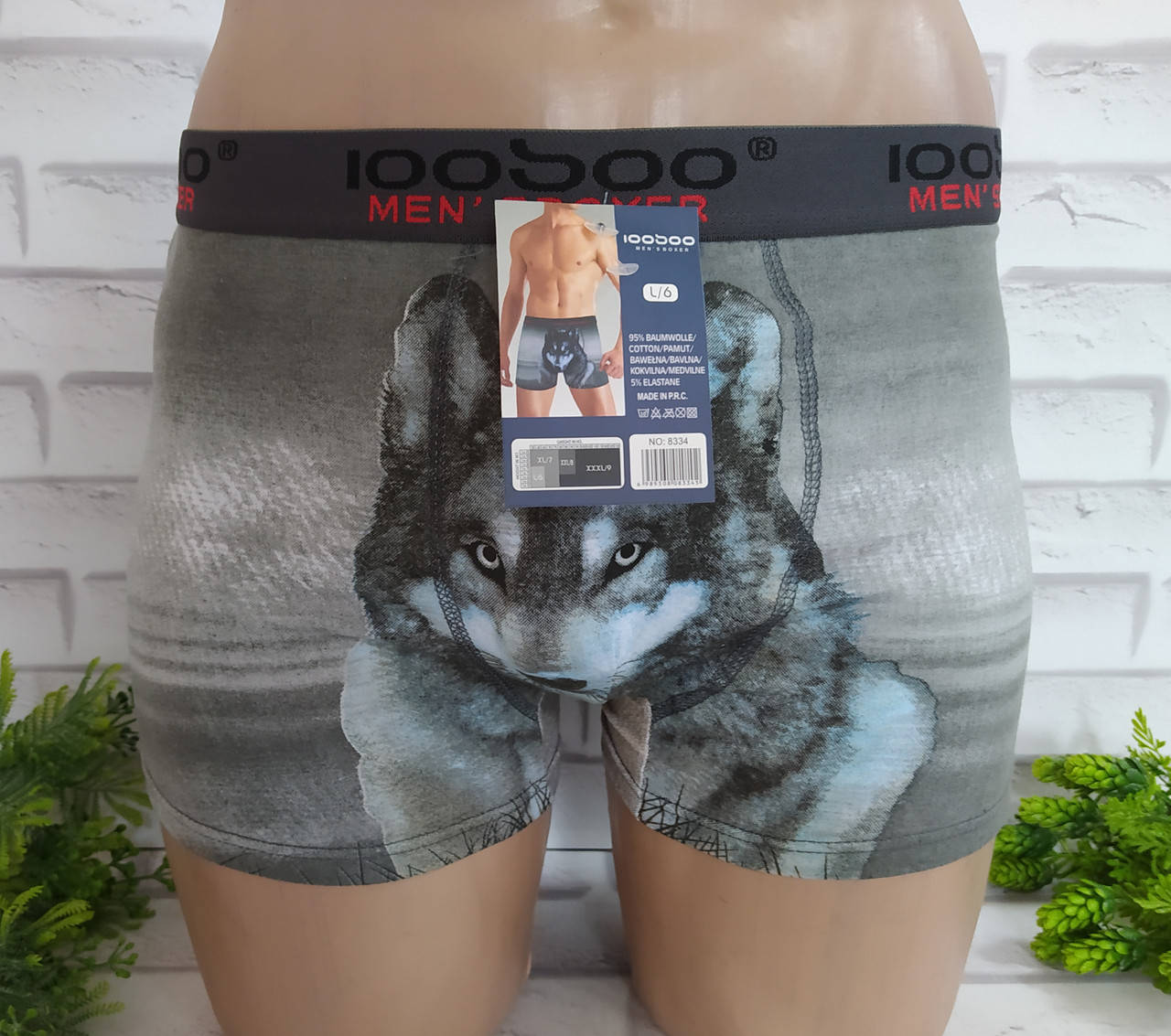 

Трусы мужские боксеры L (46-48 раз) хлопок Loosoo 8334, Разные цвета