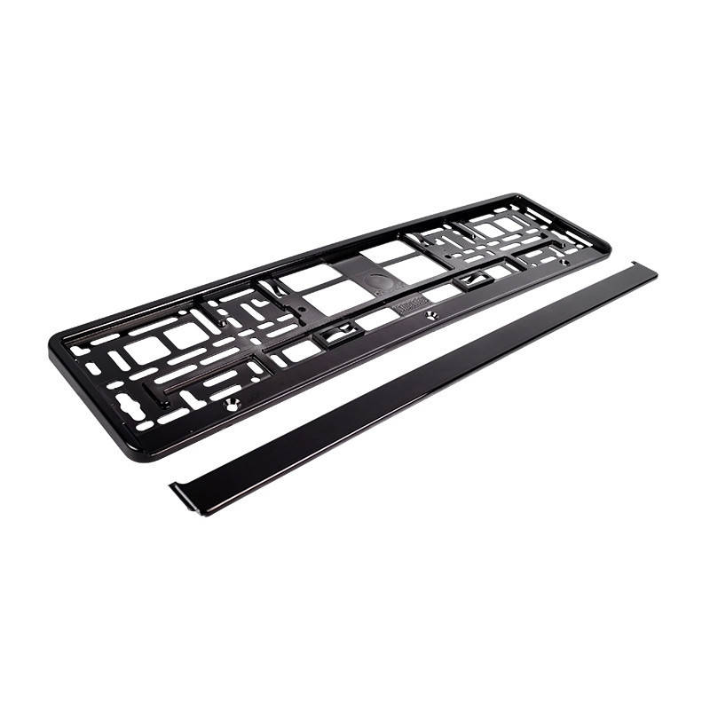 

Рамка для номерного знака Elegant EL 100 588 металлизированный пластик черный глянец