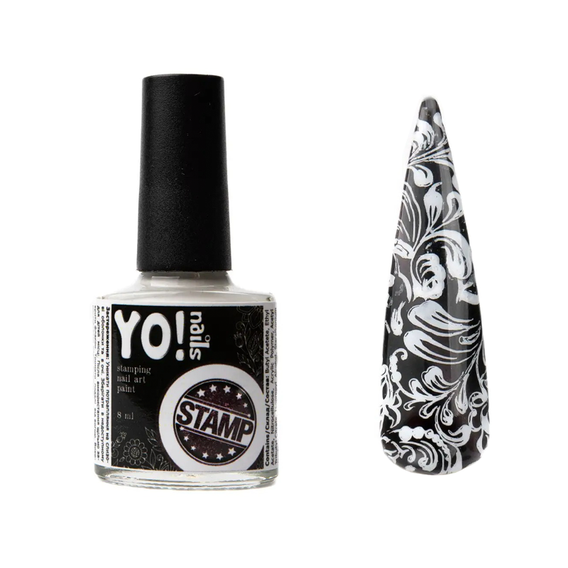 

Краска для стемпинга Yo!Nails STAMP №02 - белая, 8 мл, Белый