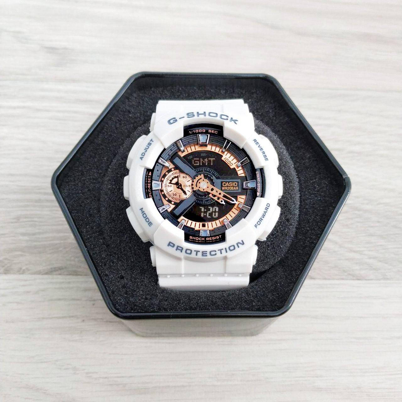 

Часы Мужские Спортивные GA-110 White-Black-Cuprum