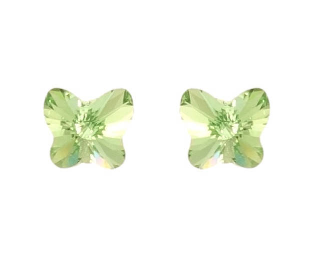 

Серьги Xuping Родий с кр-ми Swarovski гвоздики (пусеты) "Кристальные бабочки Peridot"