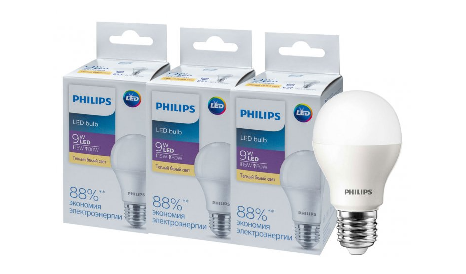 

Светодиодная лампа Philips Ecohome LED Bulb 9W E27 3000K 1PF/20RCA