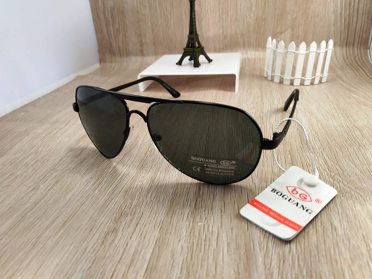 

Солнцезащитные очки Ray Ban BOGUANG капельки черные (стеклянные линзы), Черный
