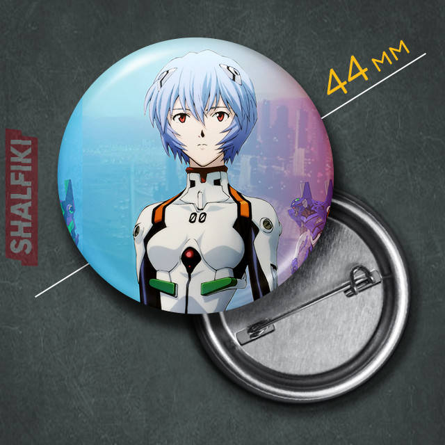 

"Рей Аянами (Евангелион / Evangelion)" значок круглый на булавке Ø44 мм