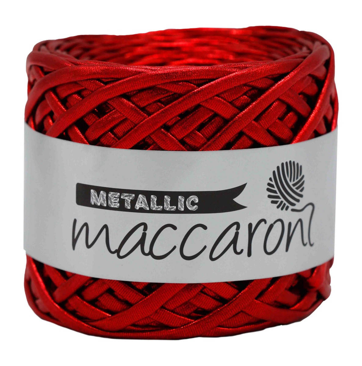

Пряжа под кожу Metallic Maccaroni,красный