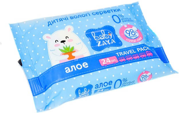

24шт Вологі серветки Алоє Baby ZAYA
