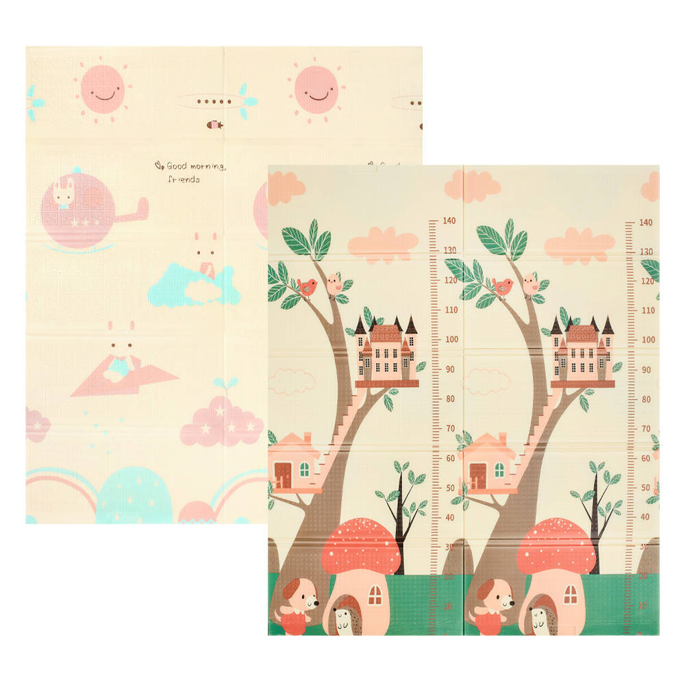 

Детский двусторонний развивающий складной термоковрик POPPET "Удивительные дома и Приключения в небе", 150х180