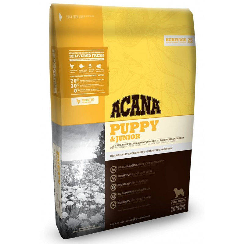 

Acana Puppy & Junior 6кг- корм для щенков всех пород (70% мясных ингридиентов)