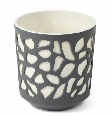 

Кашпо "Дуэт" 14см Антрацит - Кремовый