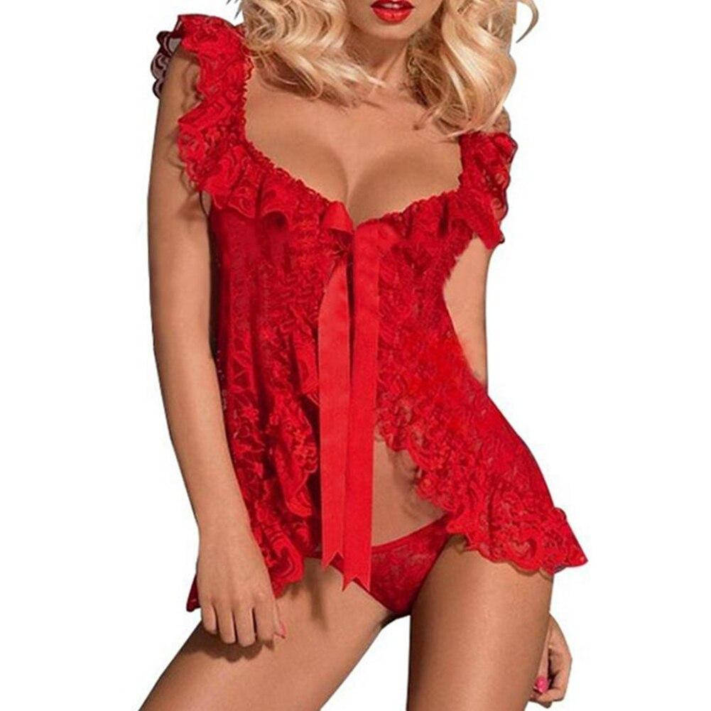 

Стильный сексуальный Пеньюар и Трусики Красный M L XL XXL