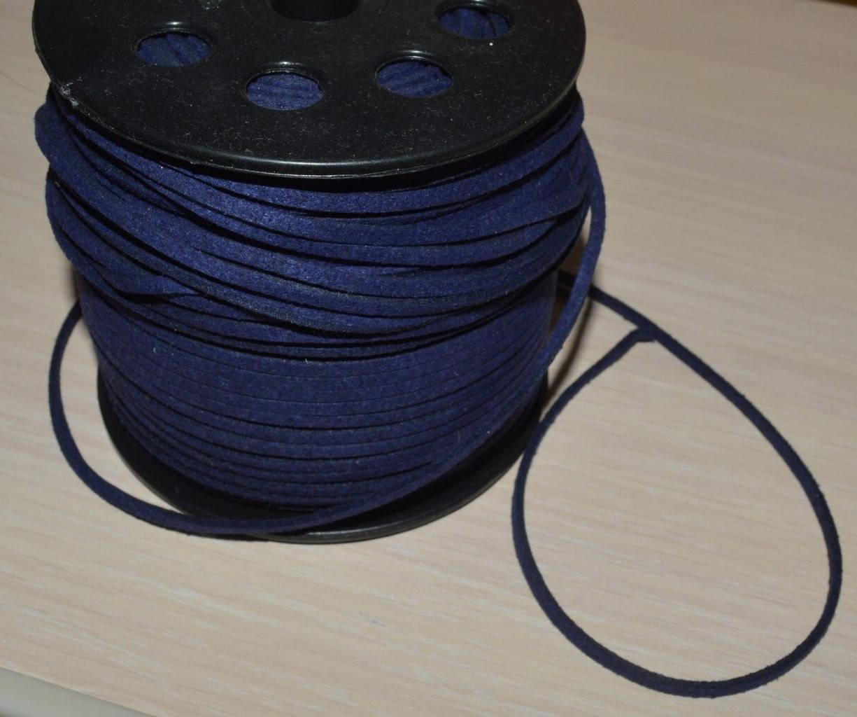 

шнур искусственная замша темно синий