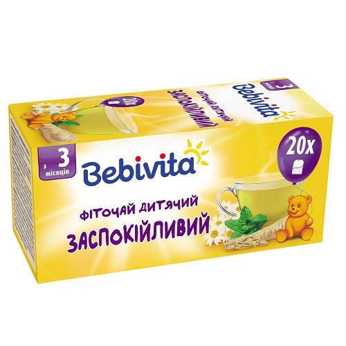 

Детский фиточай успокаивающий Bebivita в пакетиках, 20 шт.