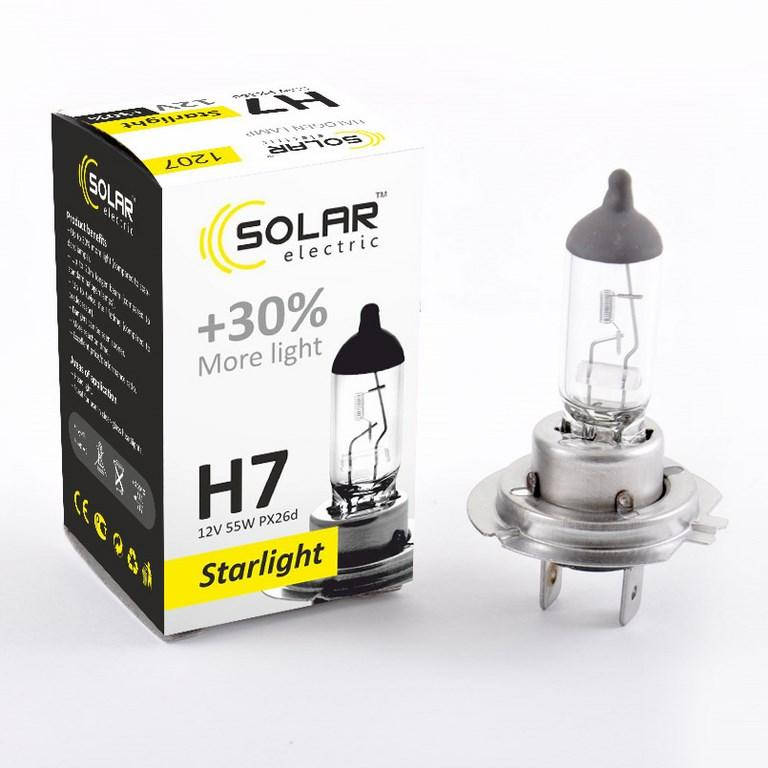 

Автолампа Solar H7 12V 55W PX26d Starlight+30%