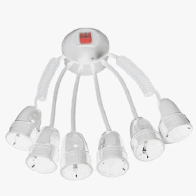 

Разветвитель Octopus на 6 электроприборов с выключателем и двумя спиральными кабелями