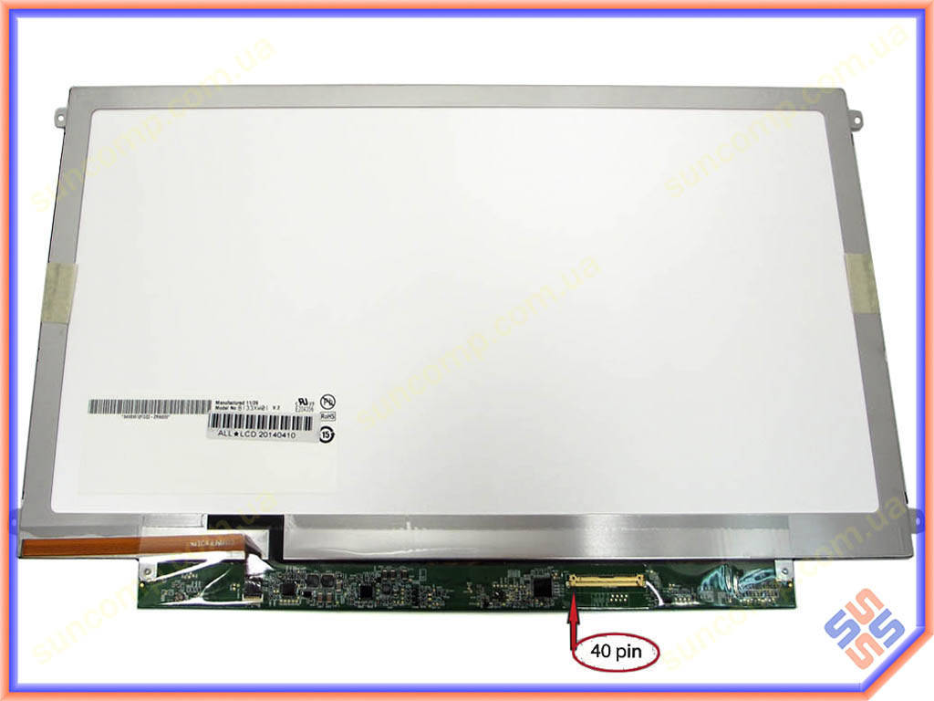 

Матрица B133XW03 V.2 13.3" Slim (1366*768, 40pin справа, ушки по бокам). Глянцевая.