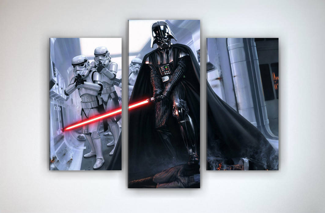 

Картина модульная на холсте Звездные войны Star WarsДарт Вейдер Darth Vader для фаната 90х70 их 3-х частей