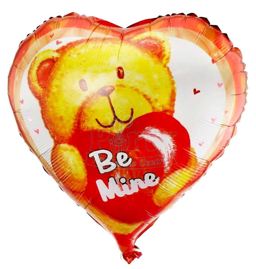 

Шар фольгированный сердце "Мишка be mine". Размер: 43см*48см.