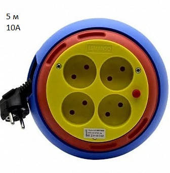 

Удлинитель - рулетка LMK72025 4 гнезда 5м 10A с/з Lemanso