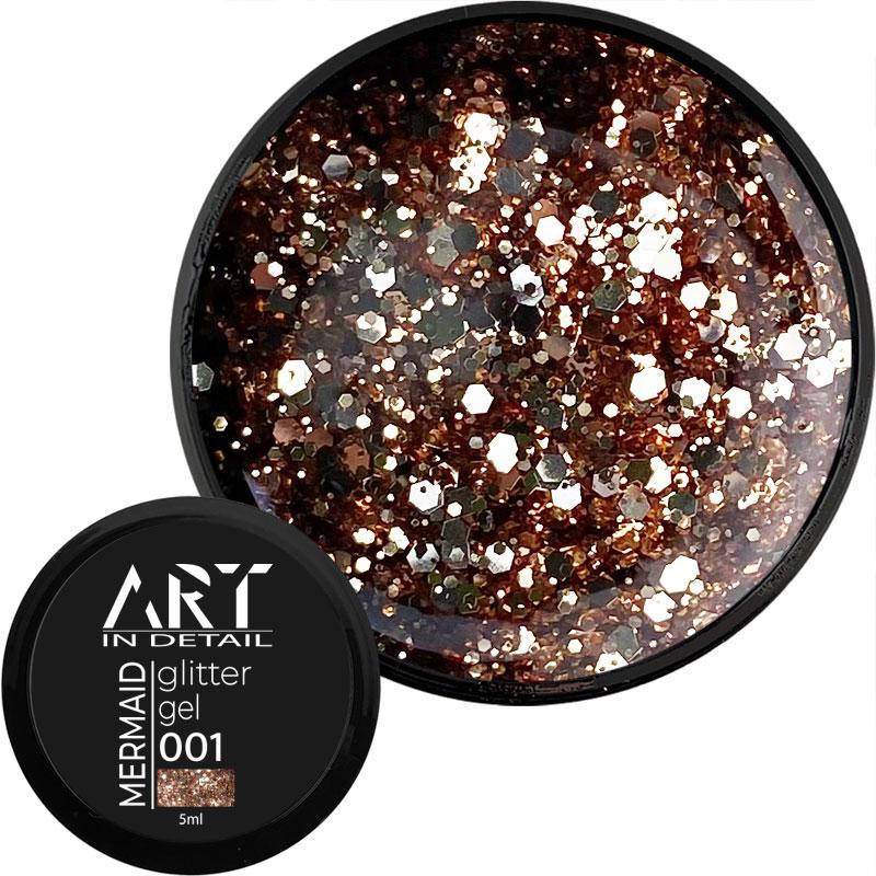 

ART Mermaid Glitter Gel №001 - гель с блестками, 5 мл
