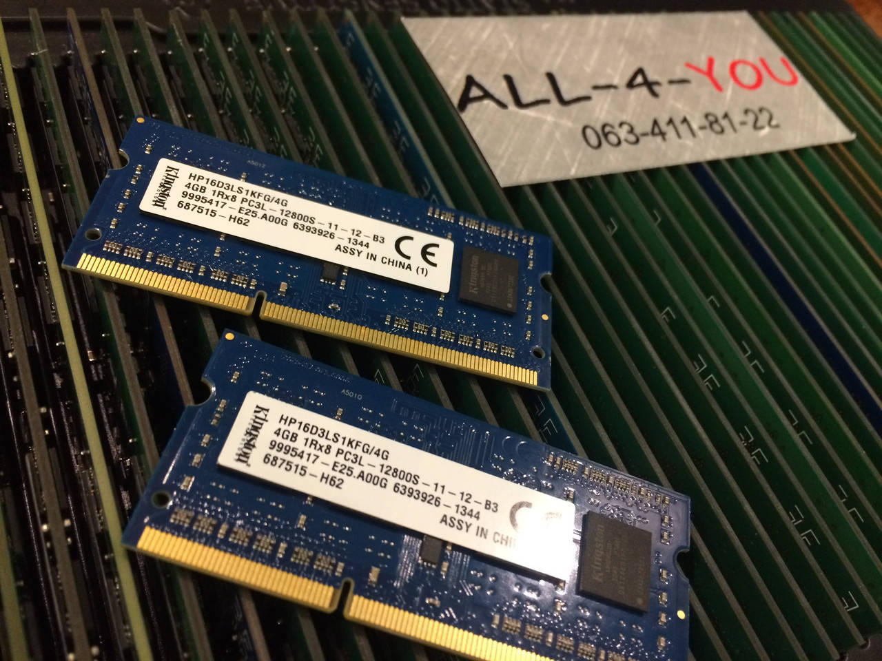 

Оперативна пам`ять Kingston DDR3 4GB SO-DIMM 1.35V 1Rx8 PC3 12800S 1600mHz