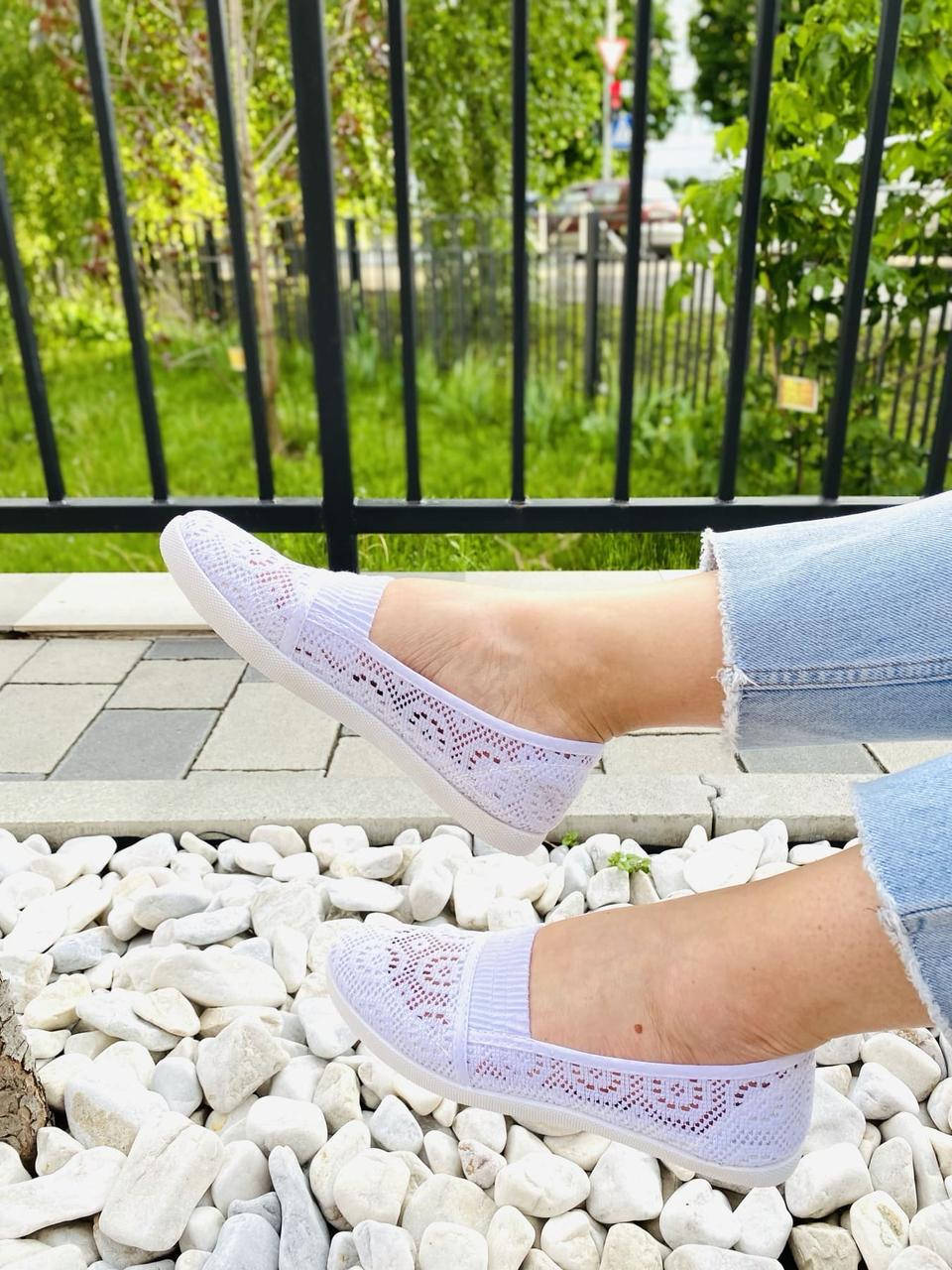 

Слипоны женские BELLA PARIS CB338N-9 белые (лето сетка) 41