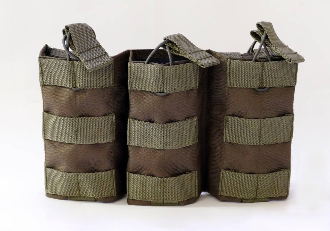 

Подсумок Тройной для магазина АК Cordura Олива MOLLE