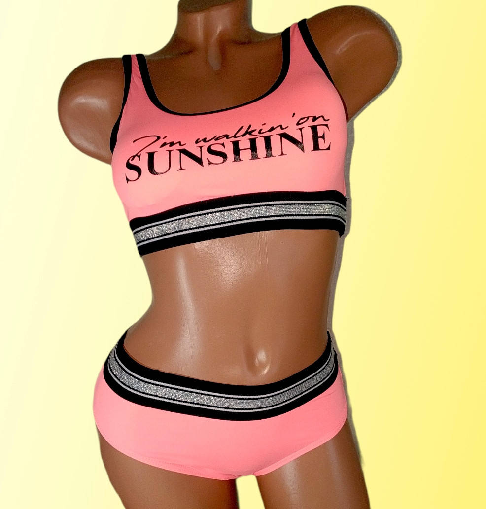 

Купальник женский раздельный коралловый молодежный топ и плавки Размеры 42