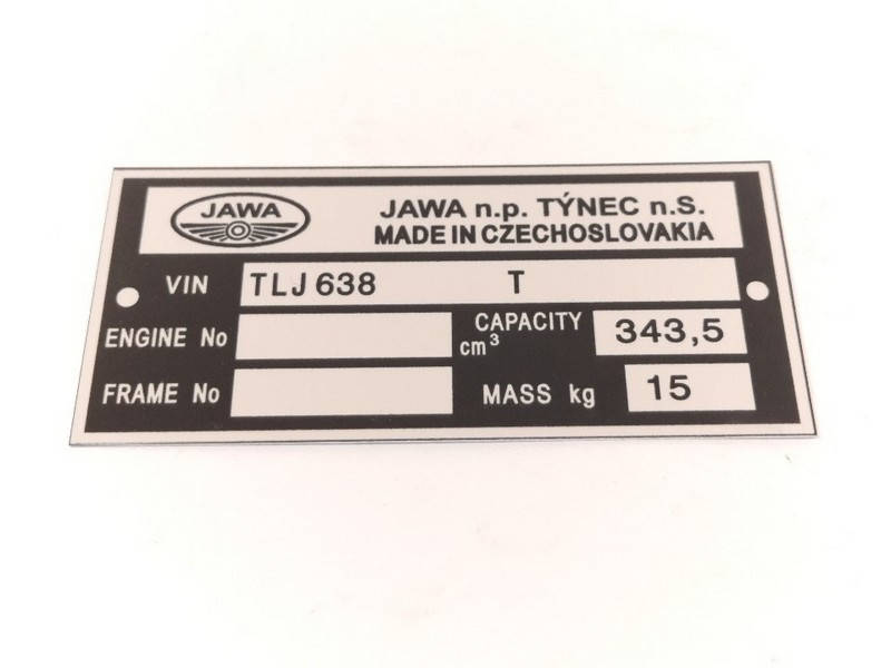 

Шильдик табличка рамы Ява 638 Чехия