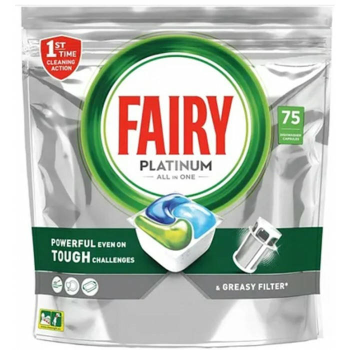 

Капсулы для мытья посуды в посудомоечной машине Fairy Platinum All in 1 75 шт