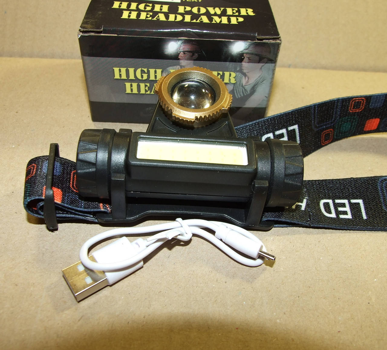 

L020 LED Світлодіодний налобний фонарик ліхтар із вмонтованим Li-ion акб заряд от microusb светодиодний фонарь, Белый