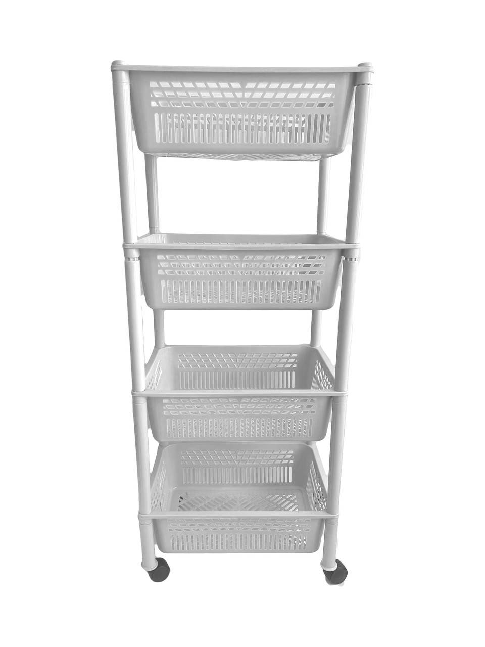 

Этажерка пластиковая на колесиках Консенсус Прямоугольная БЕЛАЯ, Разные цвета