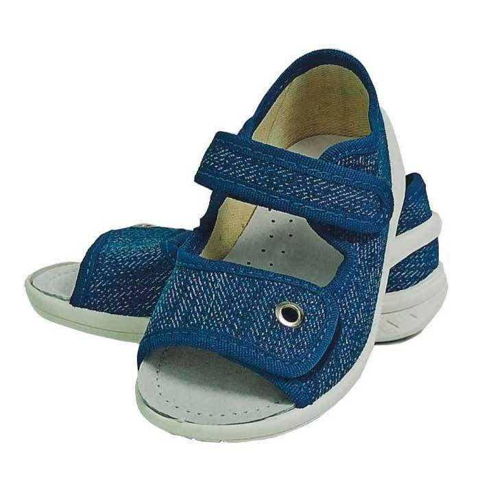 

Детские тапочки для мальчика текстильные босоножки Waldi Валди Адам темно-синие.Размер 23-30, Синий