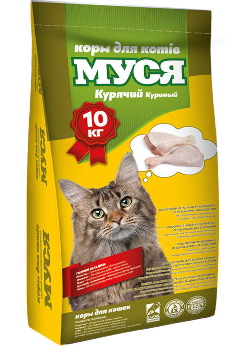 

Корм для кошек Муся 10кг со вкусом Курицы