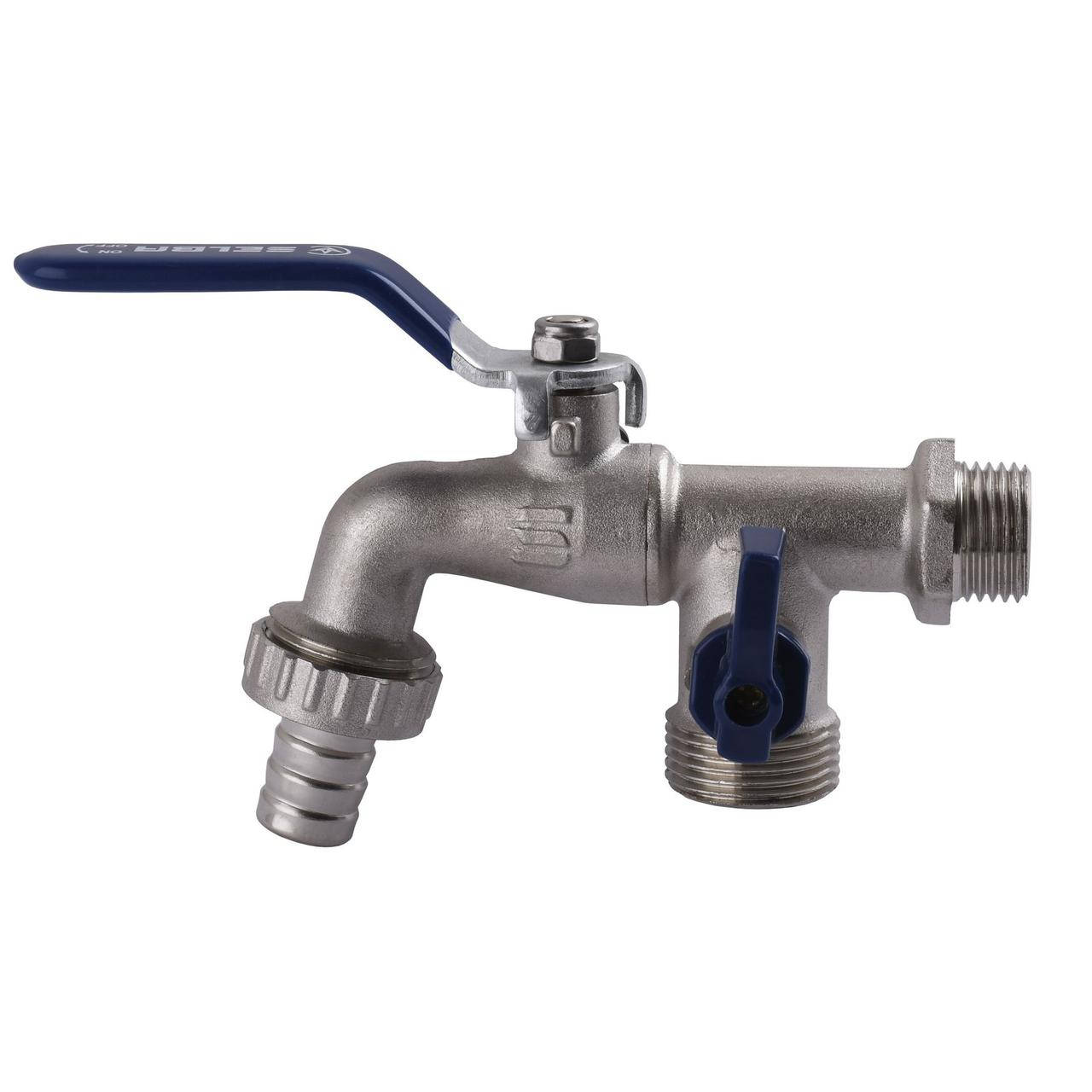 

Кран шаровый поливочный двойной SELBA 1/2"x3/4"x3/4" SL4086