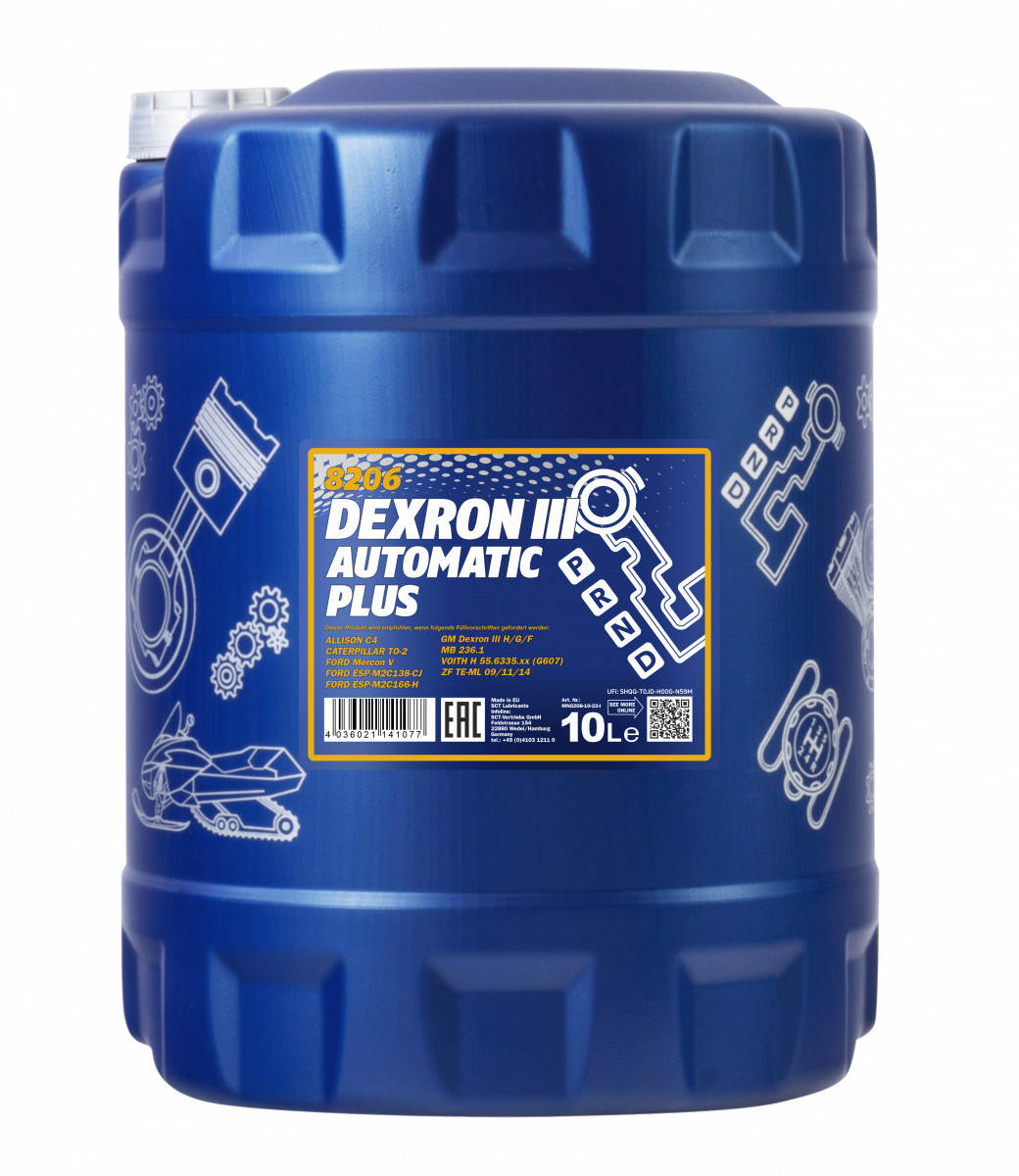

Синтетическое трансмиссионное масло (ATF) MANNOL Dexron III Automatic Plus 8206 10л